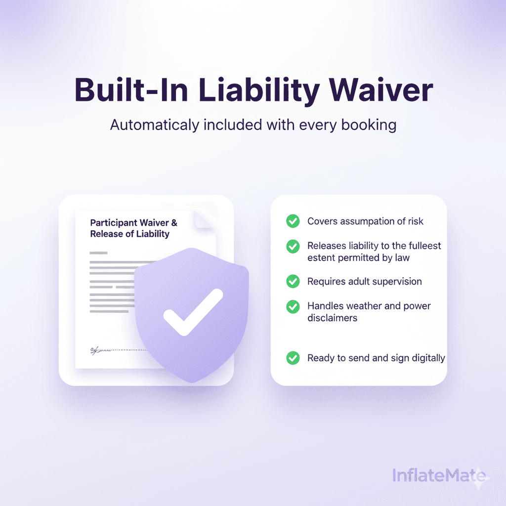 InflateMate liability waiver preview